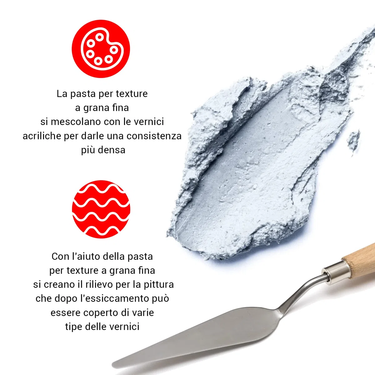 Texture Paste 500 ml Fine – Pasta Acrilica per Modellare Bianca per Tela e Quadri in Rilievo | Pasta Strutturale per Quadri, Arte, Modellismo e Pittura Acrilica | Modelling Paste