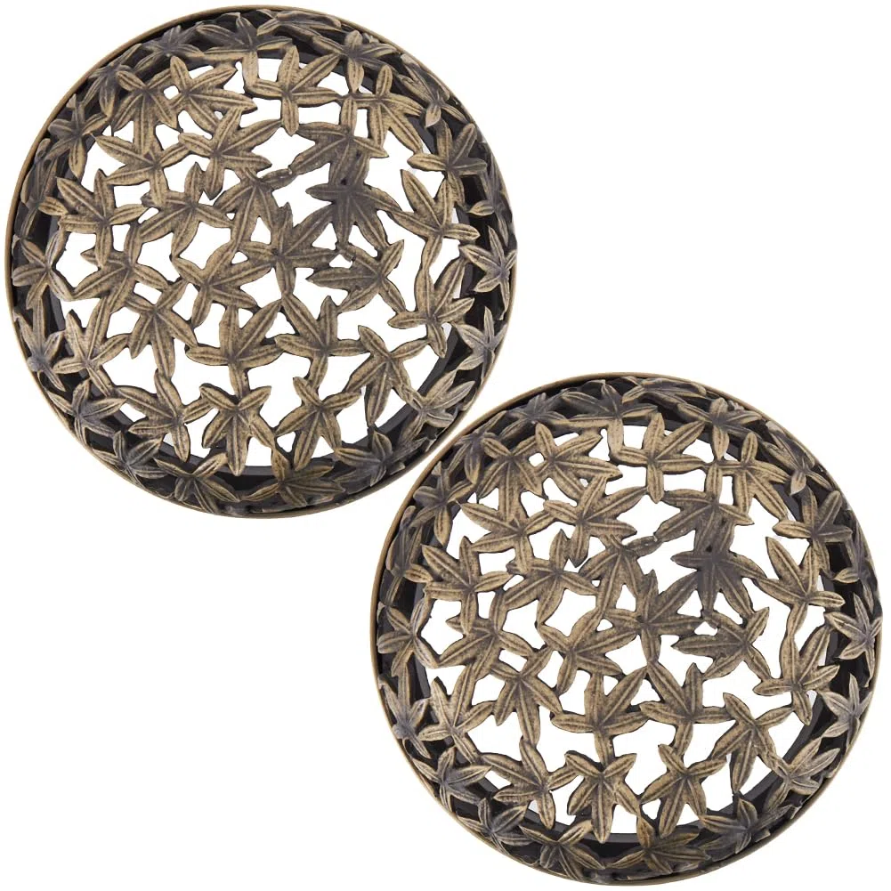 GORGECRAFT 2 pz Copricandela Topper Profumato in Lega Rotonda Barattolo Candele Coperchio-Aiuto Paralume Maniche Foglia d'Acero Ciano Antico Toppers Candele Regali Accessori per Donne Aiuto Barattolo