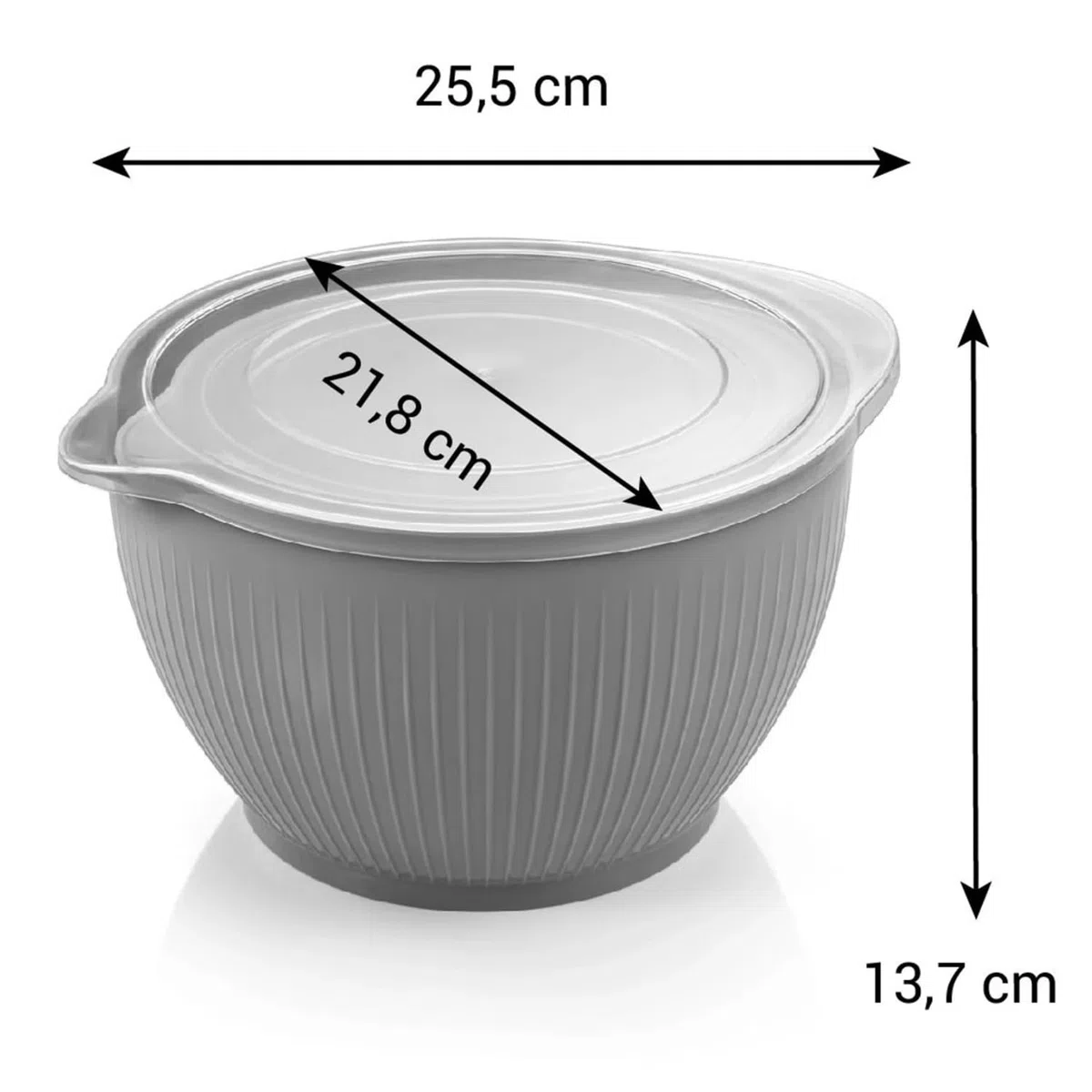Tescoma 630383 Set 2 ciotole in plastica con coperchio, 3,4 l e 2,0 l