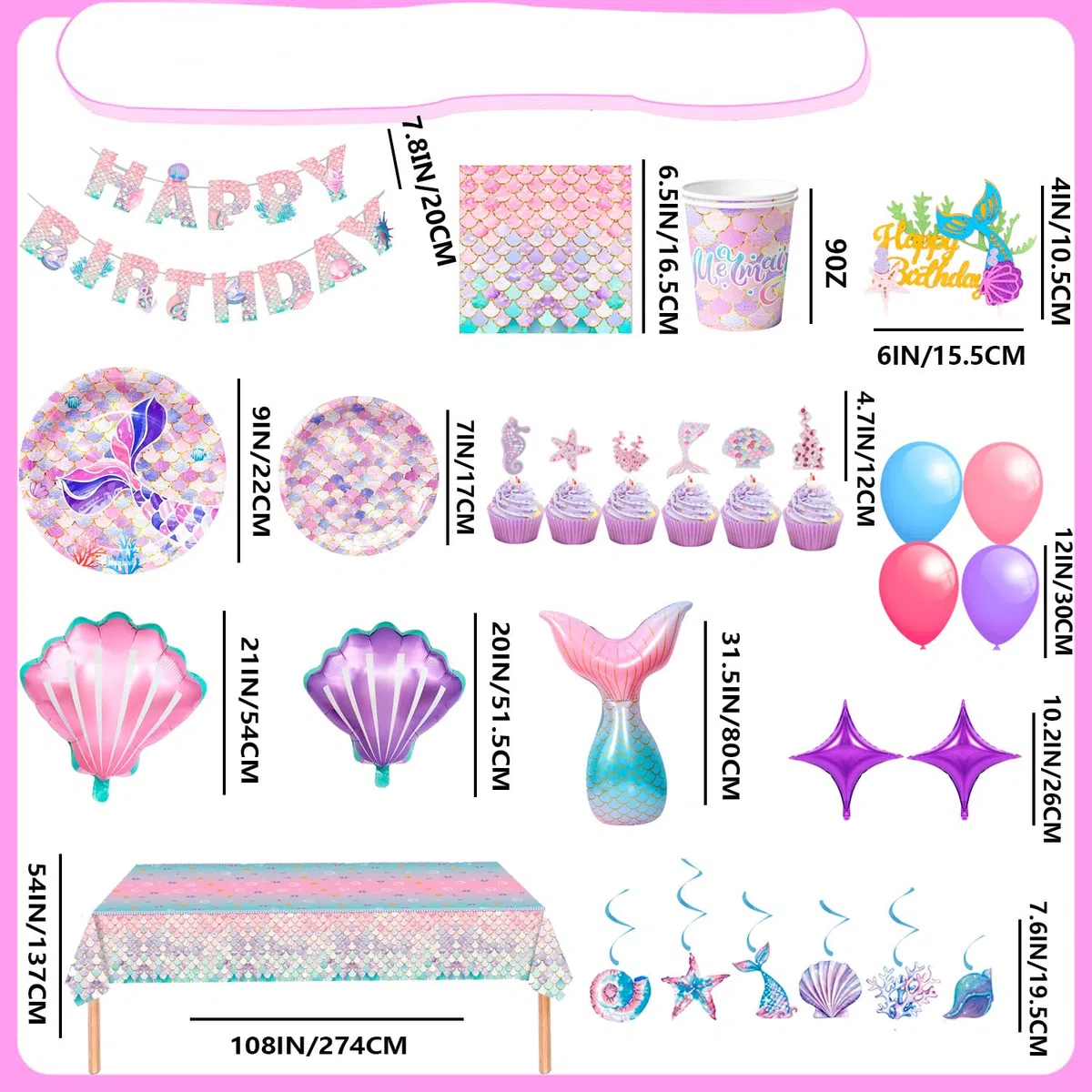 Articoli per Feste di Compleanno a Sirena,90 Pezzi Decorazione Festa Delle Sirene&Stoviglie per Feste a Sirena Set-Piatti di Carta a Sirena Tazza Tovaglie etc Forniture Decorative per Sirene