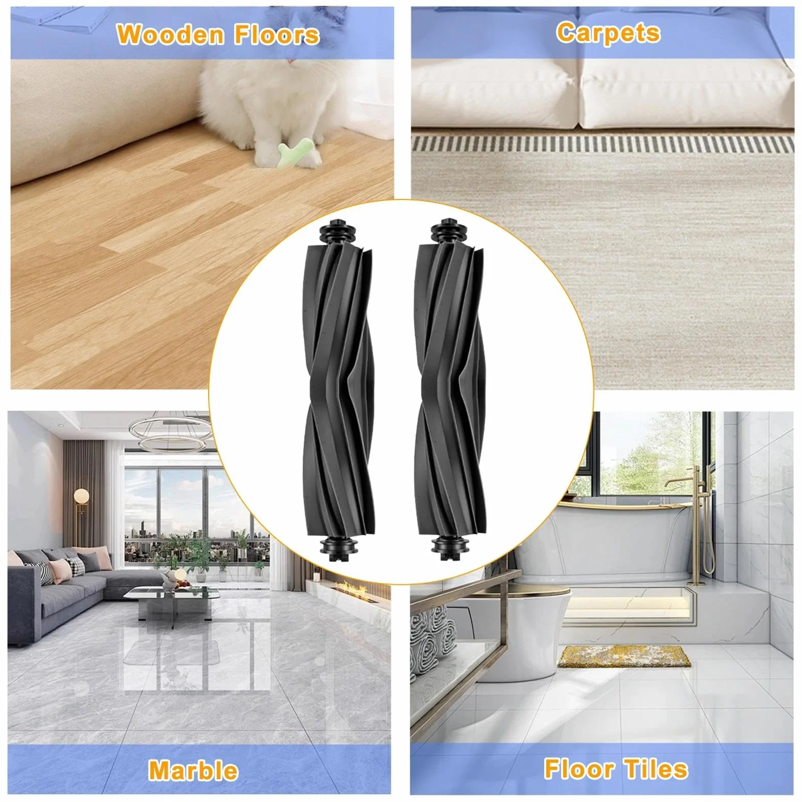 Spazzole a Rullo per Dreame L10s Ultra/L10s Pro Ultra Heat/L10s Ultra Gen 2/L10s Pro Gen 2/D10 Plus Gen 2/L10s Plus/L20 Ultra/L10 Prime/L10 Ultra /L40 Ultra/X40 Ultra/X40 Master/X30 Aspirapolvere