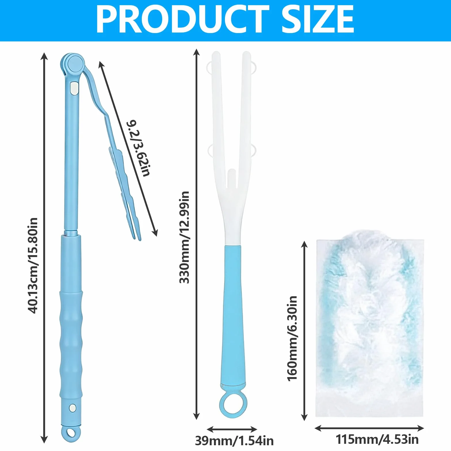 52 Pezzi Ricariche Duster, Compatibile con Swiffer & Altri Piumini, Panni in Microfibra, 50 Panni, 2 Manici, per Pulire Polvere, Peli di Animali e Sporco (Blu)