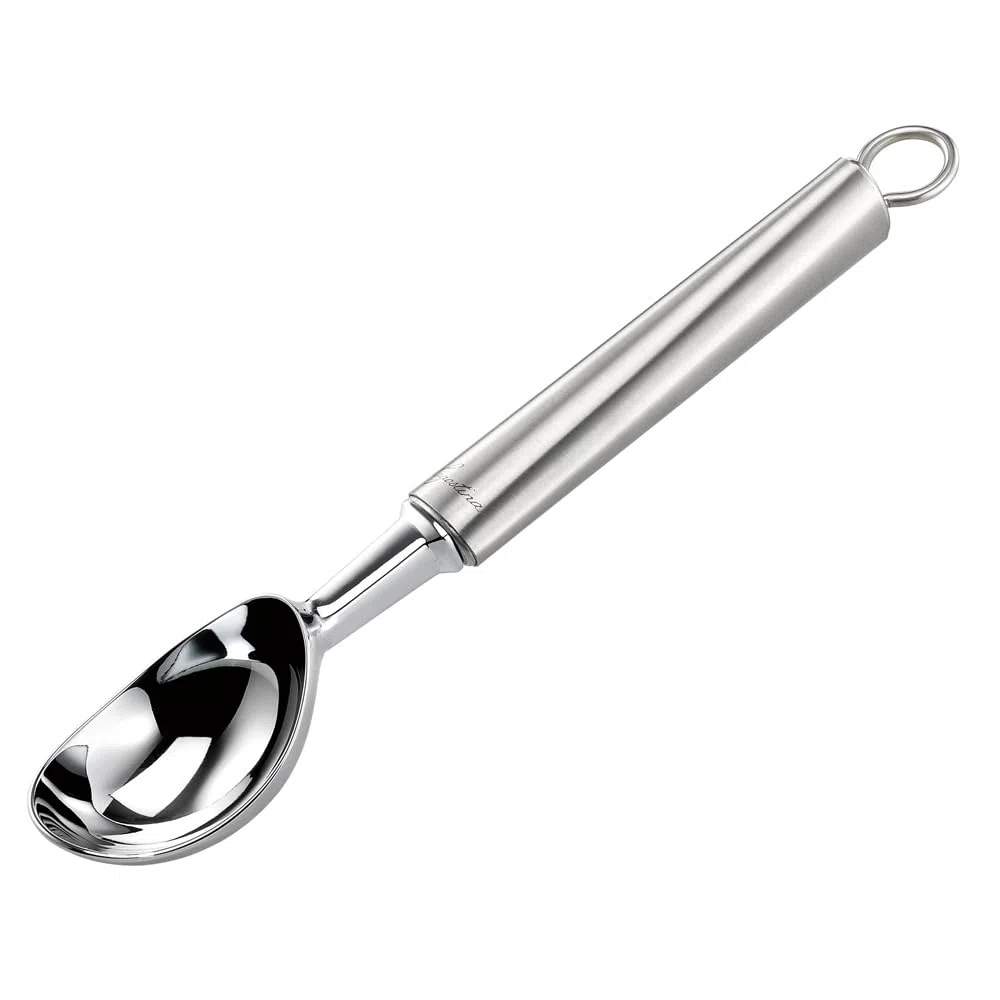 Lagostina - Cucinieri, Cucchiaio Gelato con Gancio e Manico Ergonomico, Acciaio Inossidabile, 23 cm