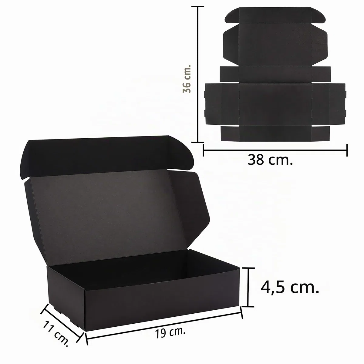 Kurtzy Scatola Nera Cartone Kraft (20pz) - Scatola Cartone con Coperchio 19 x 11 x 4,5 cm - Scatoline Portaconfetti e Scatole Bomboniere Facile Assemblaggio per Feste Compleanni Matrimonio