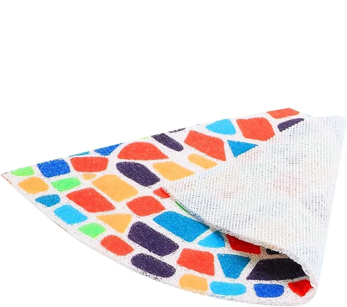 Tappetino Doccia Angolare Antiscivolo Antimuffa Tappetino Bagno Tappetino Doccia Angolare Lavabile con Fori di Scarico Tappetino Doccia Curvo per Docce Interne PVC Antiscivolo 60x60cm