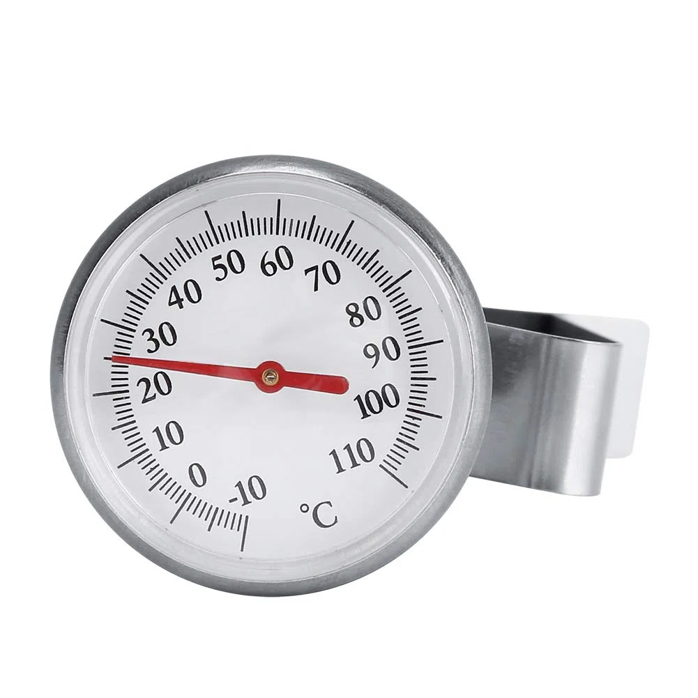 VBESTLIFE Termometro per Latte, termometro da Cucina in Acciaio Inossidabile con quadrante da 1,2 Pollici -10~110 ℃ Termometro per liquidi da caffè per caffè con Schiuma di Latte