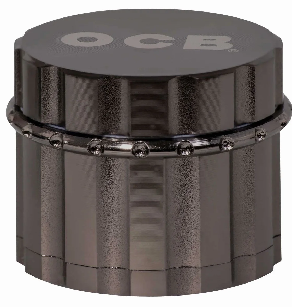 OCB 18888 - Macinino per erbe aromatiche con taglio a diamante, cromato, 50 mm, 4 pezzi, in alluminio