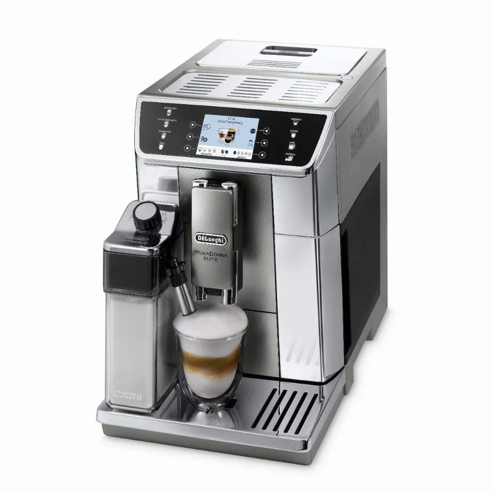 De Longhi Primadonna Elite Ecam 656.55.Ms, Macchina Per Caffè Espresso Automatica (Display A Colori Tft Da 3.5 Pollici, Sistema Montalatte Integrato, Frontale In Acciaio Inossidabile) Argento