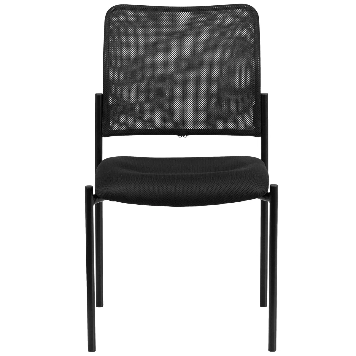 Flash Furniture Sedia Laterale in Acciaio impilabile Confortevole, Metallo, Nero, Set di 1