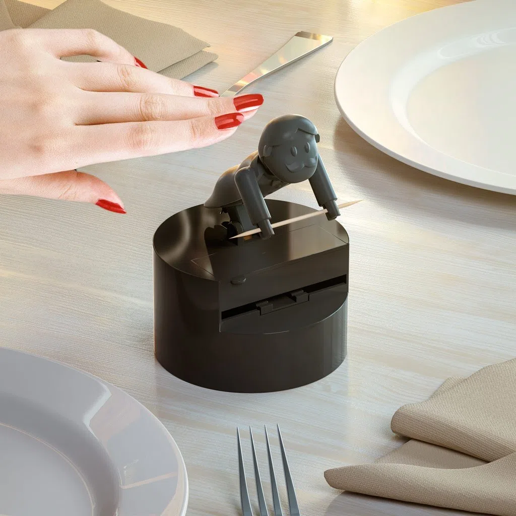 Balvi - Nestor porta stuzzicadenti. Dispenser automatico di stuzzicadenti. Con forma di maggiordomo.