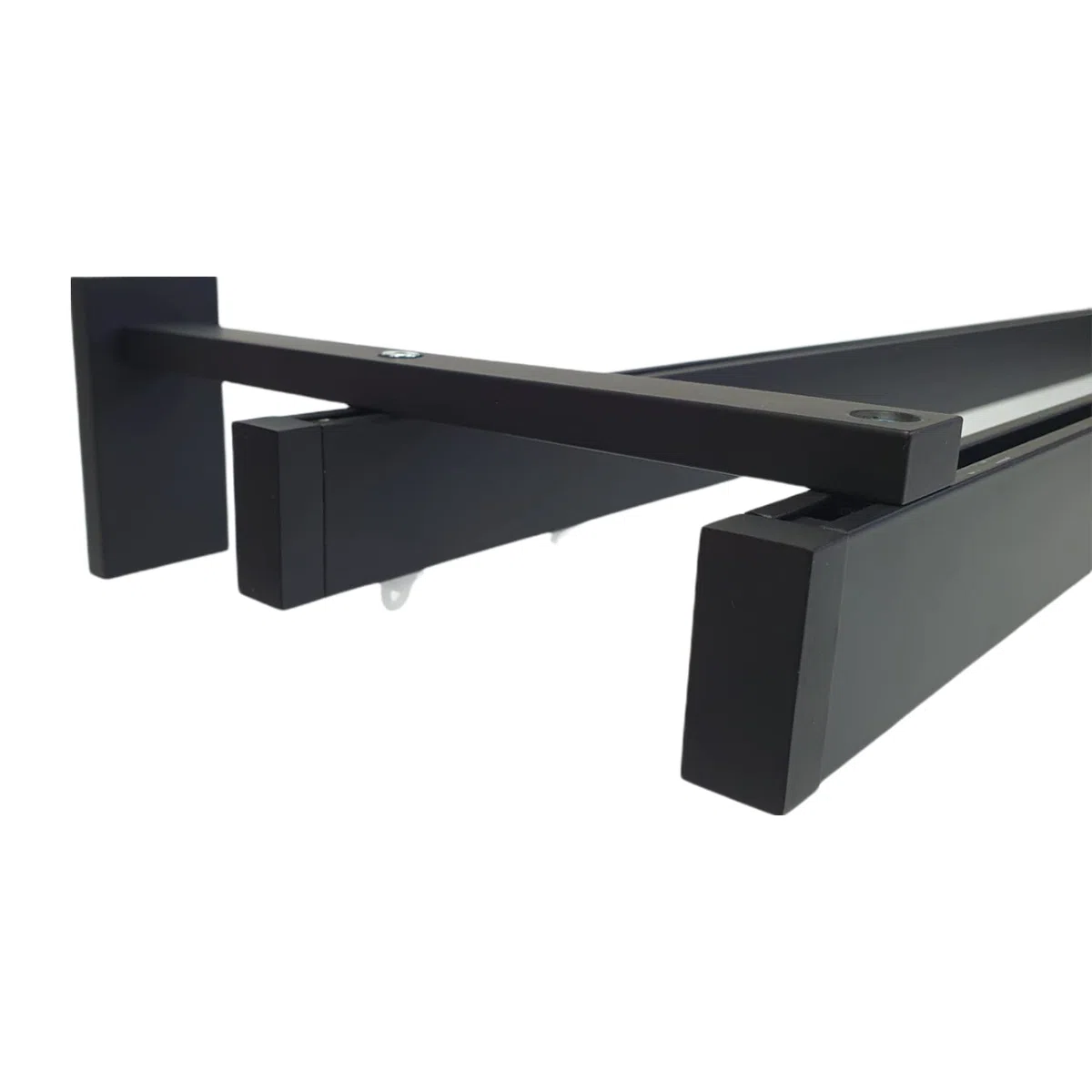 Globalcorporation Bastone Per Tenda Nero Minimal a Soffitto e Parete Doppio o Singolo Bastoni Moderni Binari da tende Scorritenda Riloga Zineffa Tendaggi Alluminio kit(140 Centimetri A Parete,NERO)