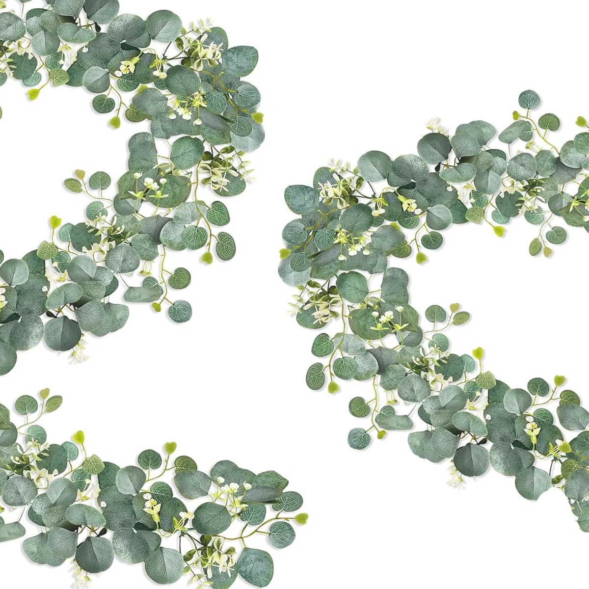 2 Pezzi Ghirlanda Fiori Finti, Ghirlande Artificiali di Eucalipto, Adatto per Decorare Giardini Esterni, Scene di Matrimoni, Tavoli da Pranzo, Grandi Feste, 3.6m