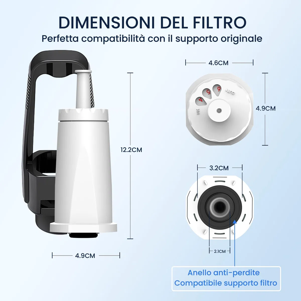 GLACIER FRESH (4 Pezzi) Filtri Acqua Compatibili con Sage® Macchine da Caffè Espresso Barista Pro Express,Oracle,Touch, Barista SES875/876/878/880/980/990/810,TÜV SÜD Certificati