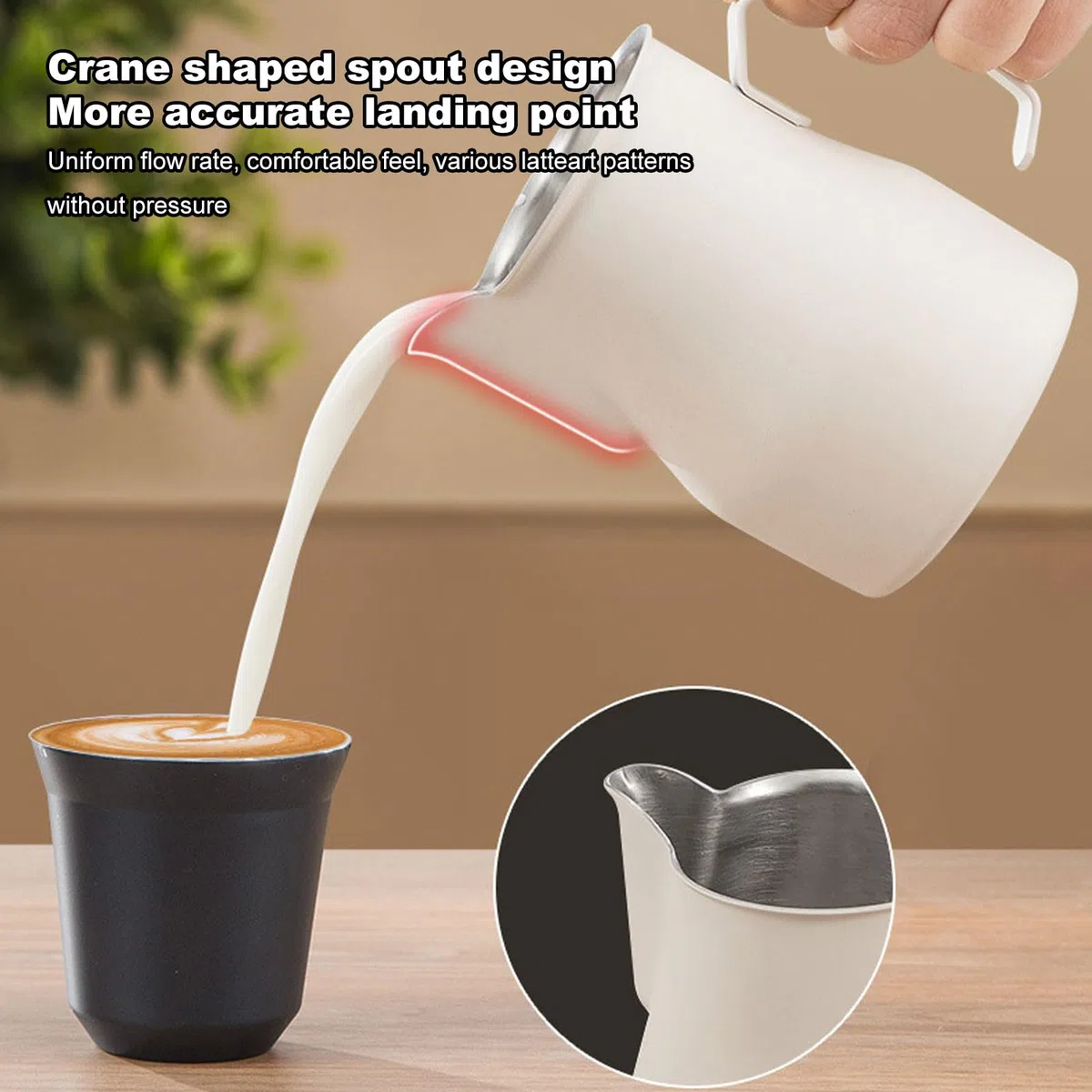 Bicchiere per il Latte, 450 Ml Bellissimo Bricco per il Latte Professionale, Robusto e Sicuro per il Negozio (#2)