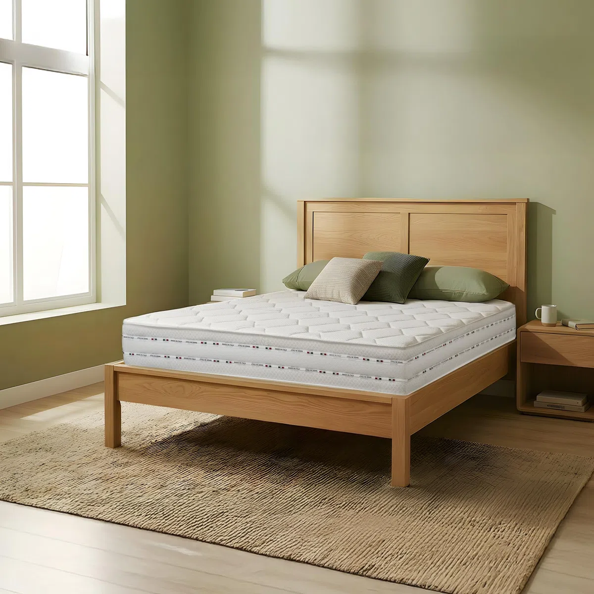 Materassi Russo Materasso in WATERFOAM, Altezza 20 cm Reali,Rivestimento in Aloe Vera Antibatterico, Spedito Sottovuoto Arrotolato, 100% Made in Italy (120 x 200 Cm Piazza e Mezza)