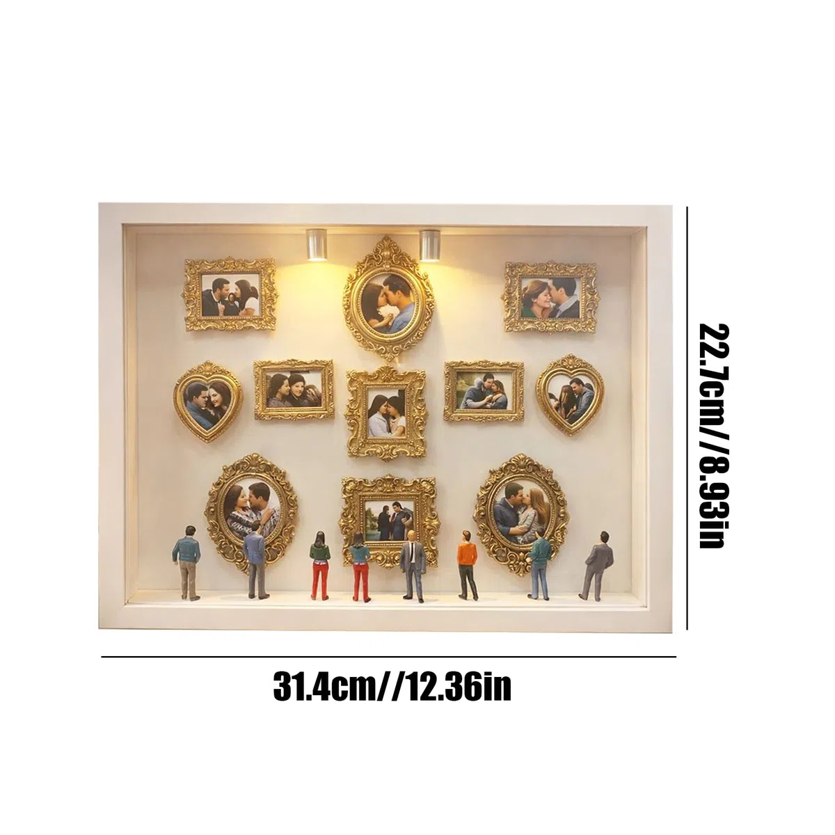 Mini Silueta De Museo DIY Mejorada 2026 Con Luz, Kit De Marco De De Sombras Artesanal Con 11 Marcos Pequeños Y 8 Figuritas, Decoraciones Personalizadas Para Vitrinas De Recuerdos