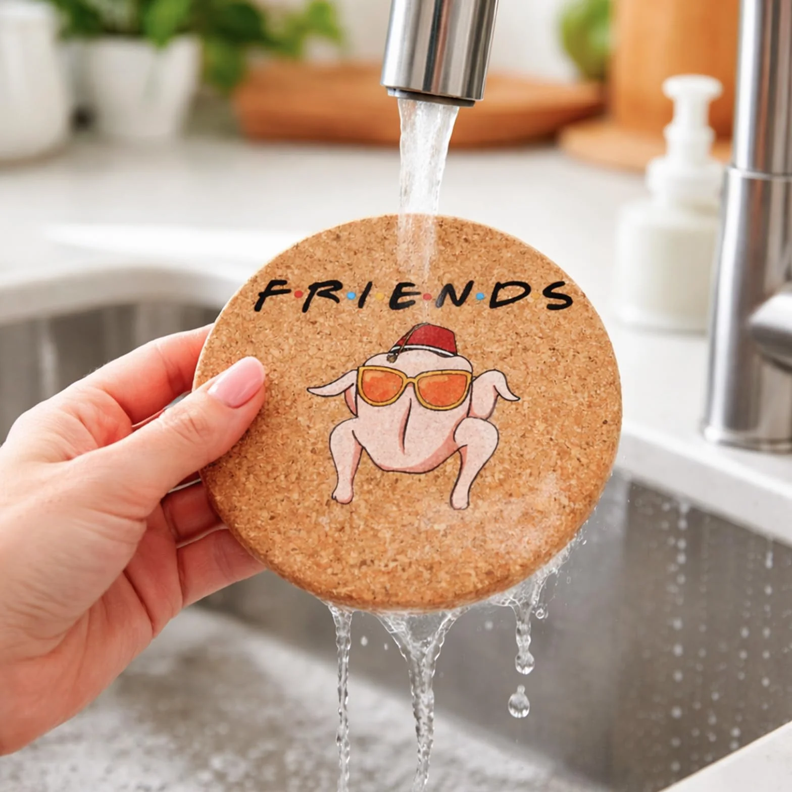 9 Pezzi Friends Sottobicchieri, Friends Merchandise, Sottobicchieri in Sughero per Bevande, Friends Bevande Sottobicchiere con Supporto, Friend TV Show Regali per le Donne（10 * 10 * 0.6cm）