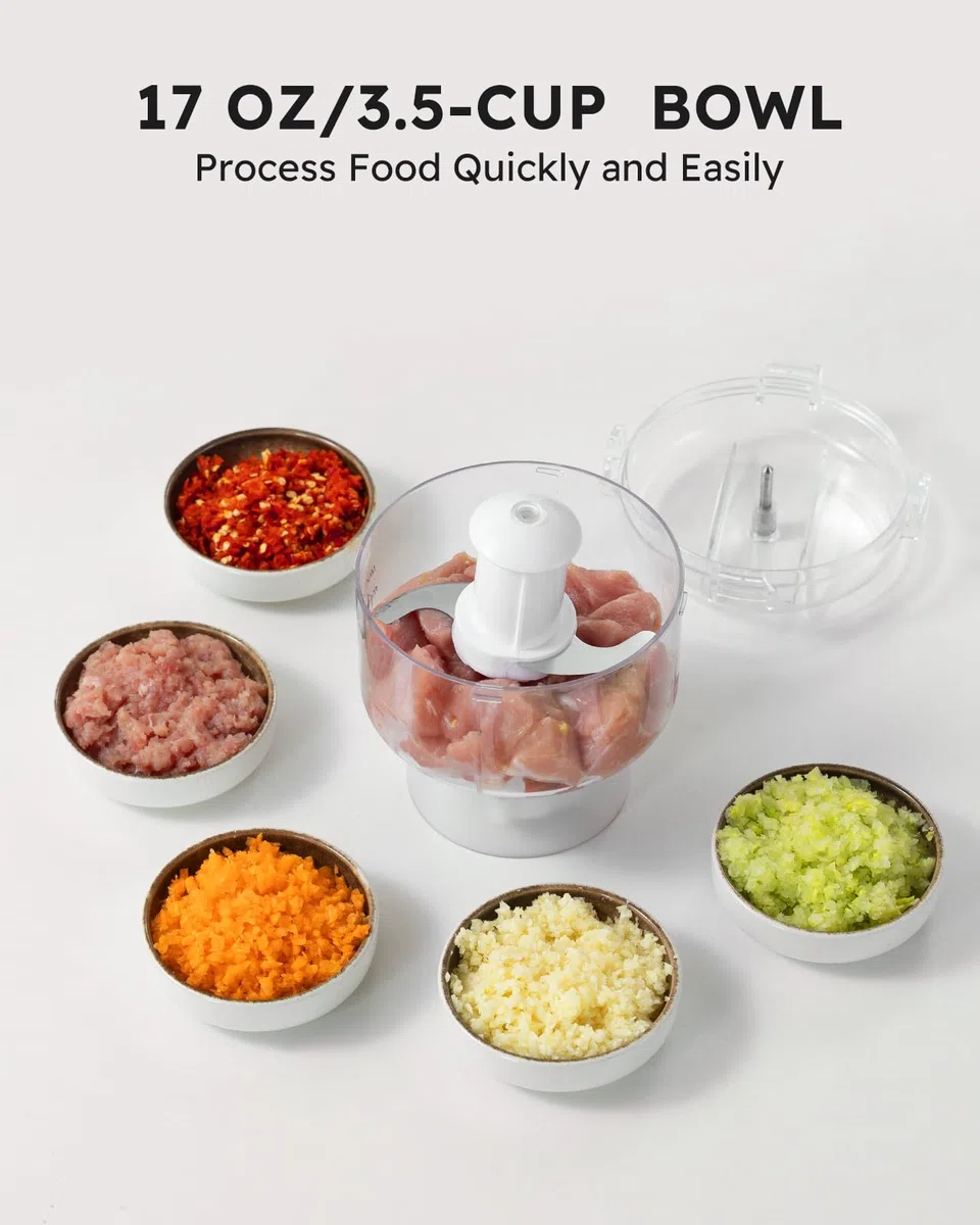 Sangcon Frullatori da Cucina e Robot da Cucina Combo, Frullatore 5 in 1 per Frullati e Carne Macinata, Controllo a 3 Velocità con Impulsi 500 W, con coperchio TO-Go, per Ghiaccio, Frutta, Carne