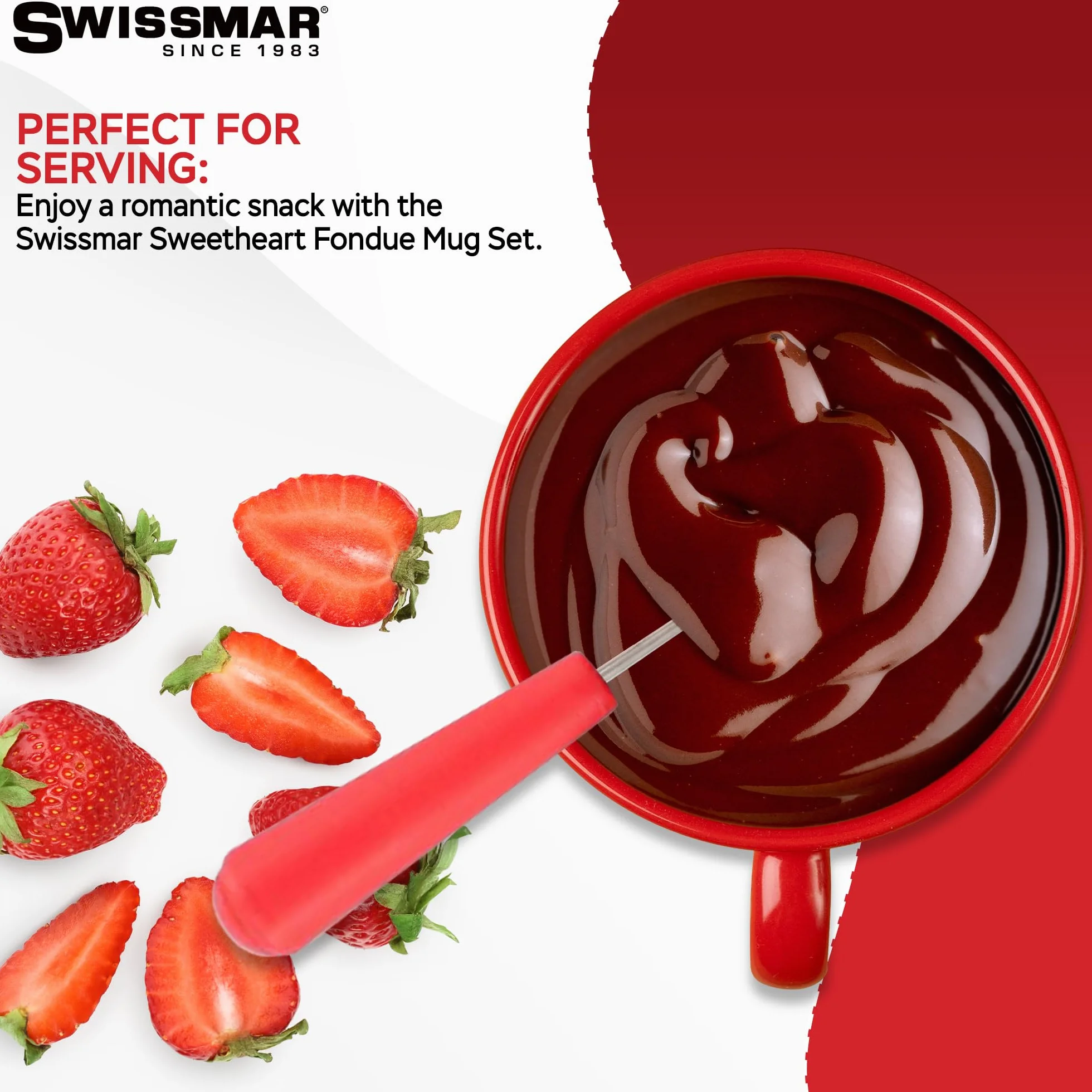 Swissmar F12066 4-Piece Sweetheart Cioccolato Fonduta Mug Set by Swissmar