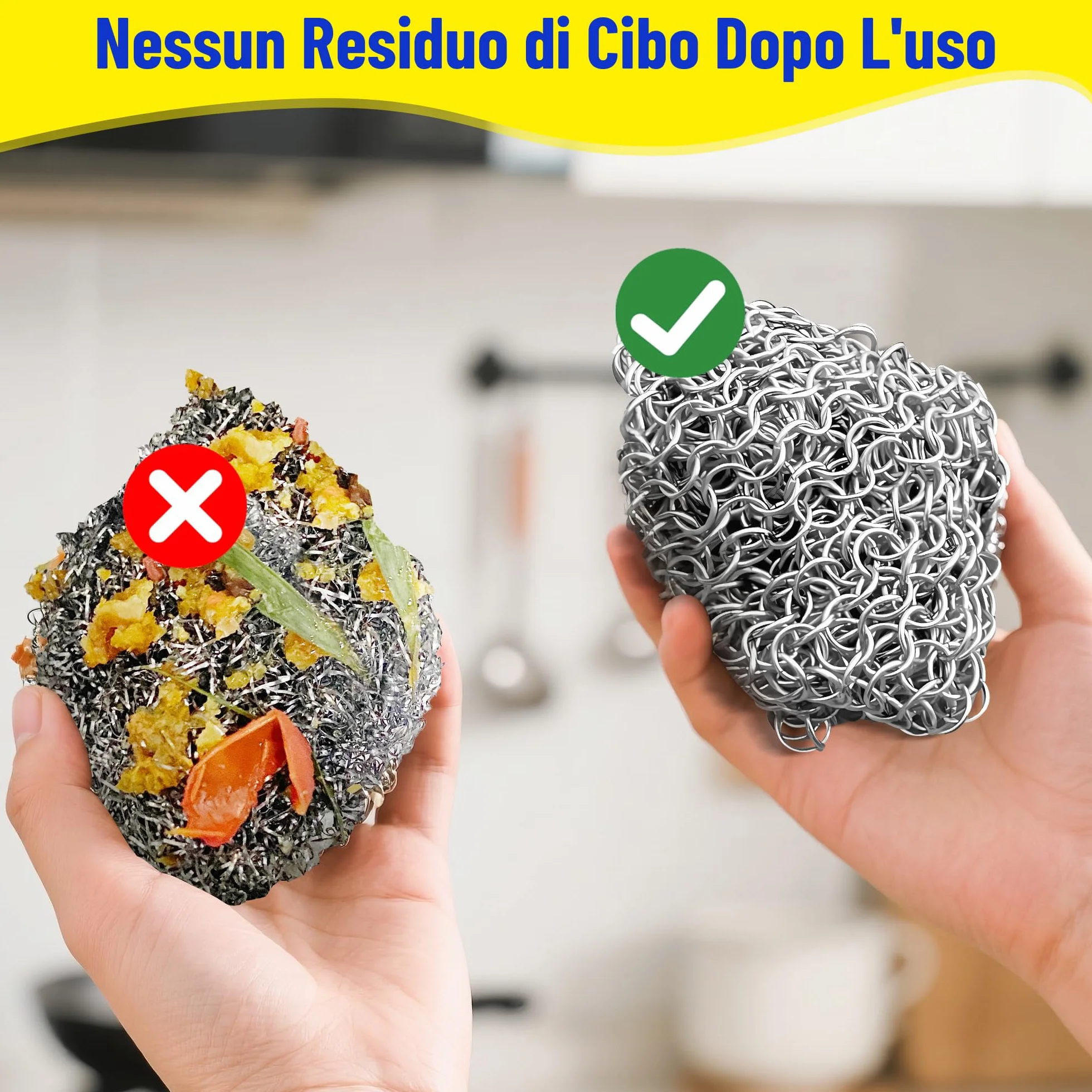 Amagabeli - Pulitore per ferro da giardino, in acciaio inox, 316L, per padelle in ghisa, forni olandesi, padelle in ghisa, griglia, griglia, padella 20,9 x 15,2 cm