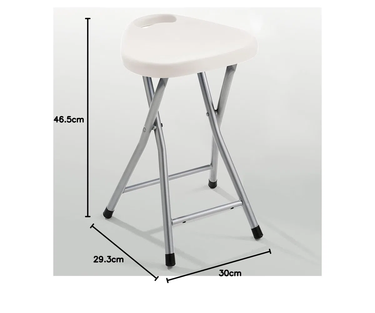 GEDY Sgabello bagno sacchetto, Misure e peso: 46,5X30X29,3 CM & 1,17 KG, Sgabello richiudibile in metallo e resine, Finitura bianche, Design R&S Gedy, 2 anni di garanzia