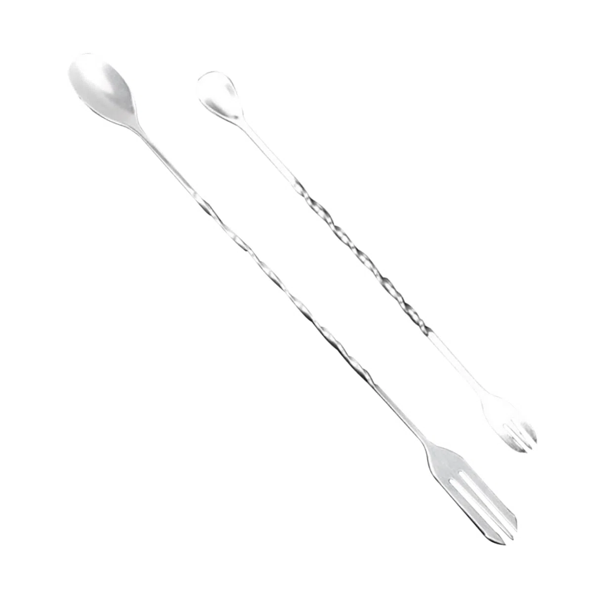 Alipis 2 Set Forchetta Da Ghiaccio Swizzle Shaker Martini Sbarra Vino Filtro Bar Spoon Attrezzi Barman Bastoncino Di Miscelazione Agitatore Per Cucchiaini Da Cocktail Silver 4 Pezzi * 2