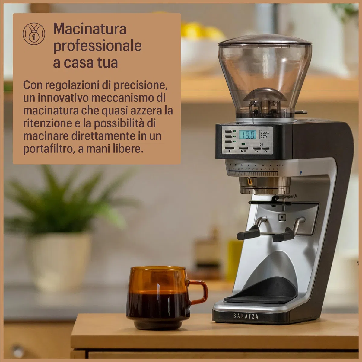 Baratza - Macinacaffè Sette 270 230V - Elettrodomestici per la Casa, Macina Caffè Elettrico per Caffè in Grani, Nero
