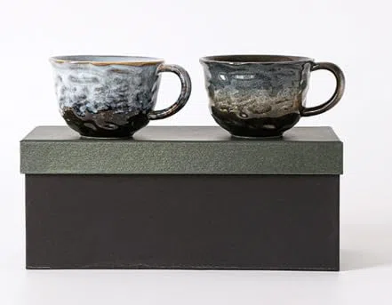 260 ml tazze da cappuccino in grè: tazza da caffè fatta a mano in gres porcellanato, tazze da caffè in porcellana, caratteristica rotazione della mano per ufficio e idee regalo