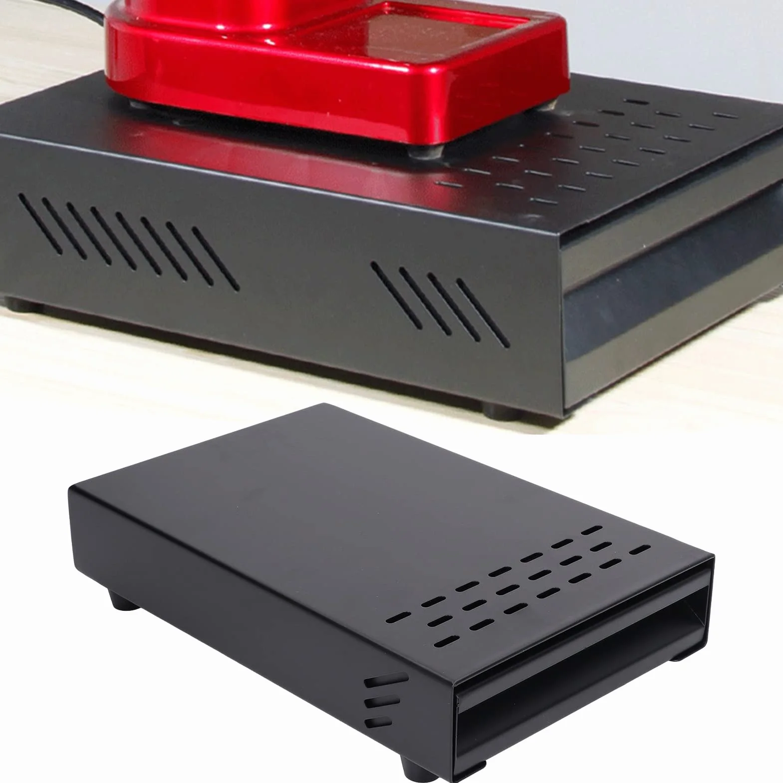 Cassetto per Busta per caffè in Acciaio Inossidabile, Contenitore per Polvere per Residui di caffè Addensato, Busta Stile Resistente Antiurto per Casa, Ufficio, Bar con Piedini (BLACK)
