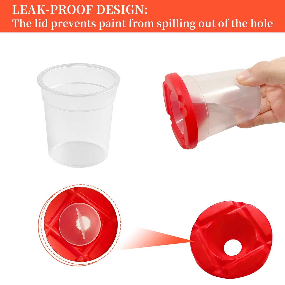 Bicchieri Pittura Bambini, 4 Colori Spill Proof Tazze con 4 Pennelli, Barattoli Acqua per Scuola e Asilo, Ideale per Tempere e Acquerelli (Multicolore)