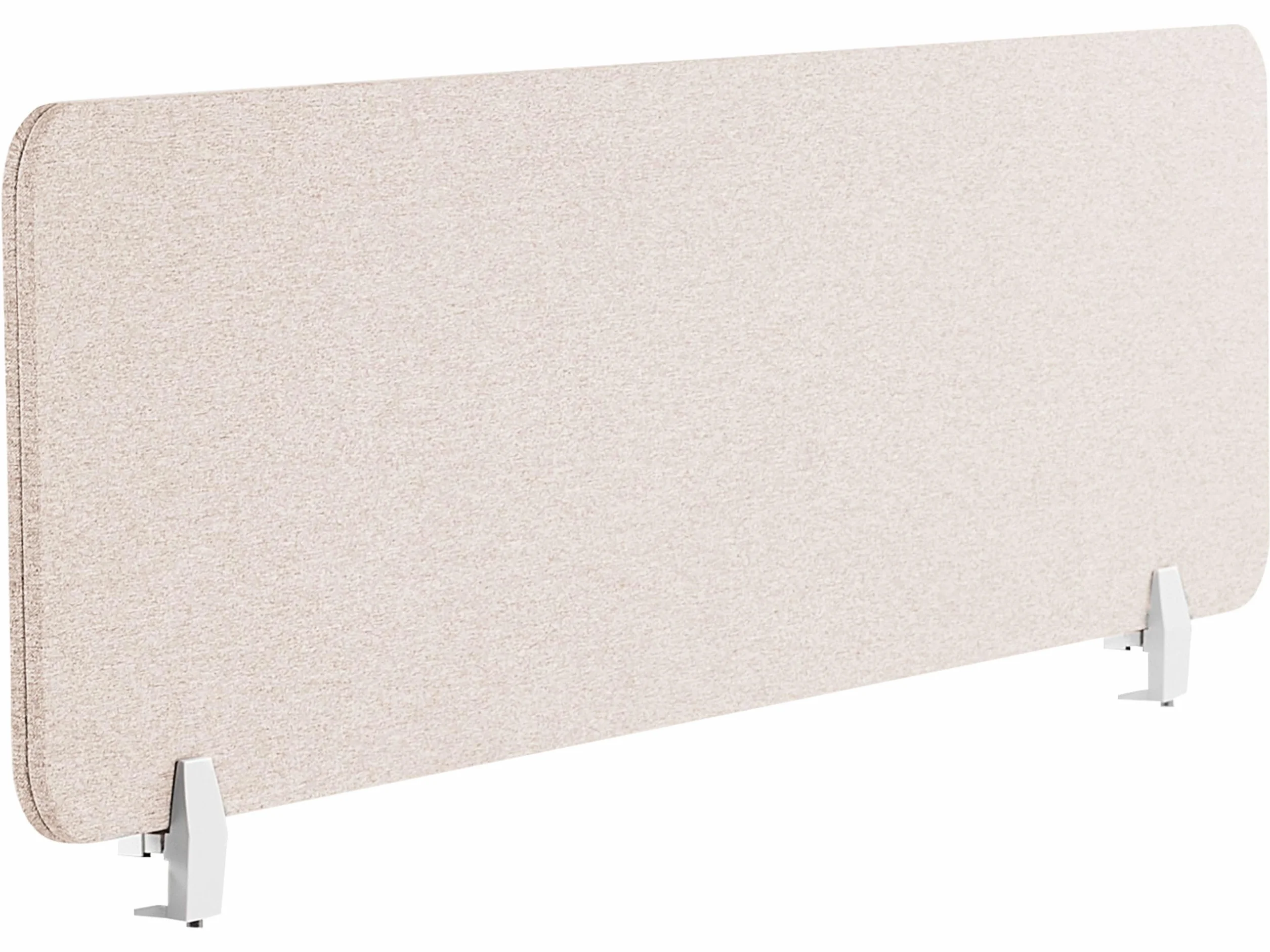 Beliani Pannello Divisorio Fonoassorbente per scrivania in Pet Beige 160 x 40 cm