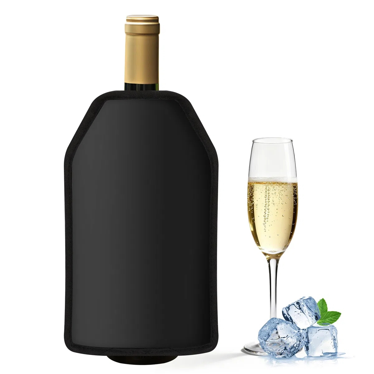 Borsa Raffredda per Bottiglie di Spumante Champagne Vino, Sacco Termico Refrigeratore per Vini,Fascia Raffreda Bottiglie Elastica,Manicotto Refrigerante per Bevande Birra Vino Viaggio Feste