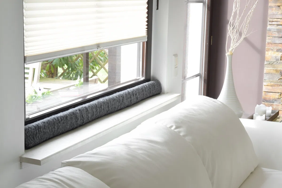 K. & N. Schurwolle 551 - Paraspifferi in lana vergine per finestre, 150 cm, colore: Antracite