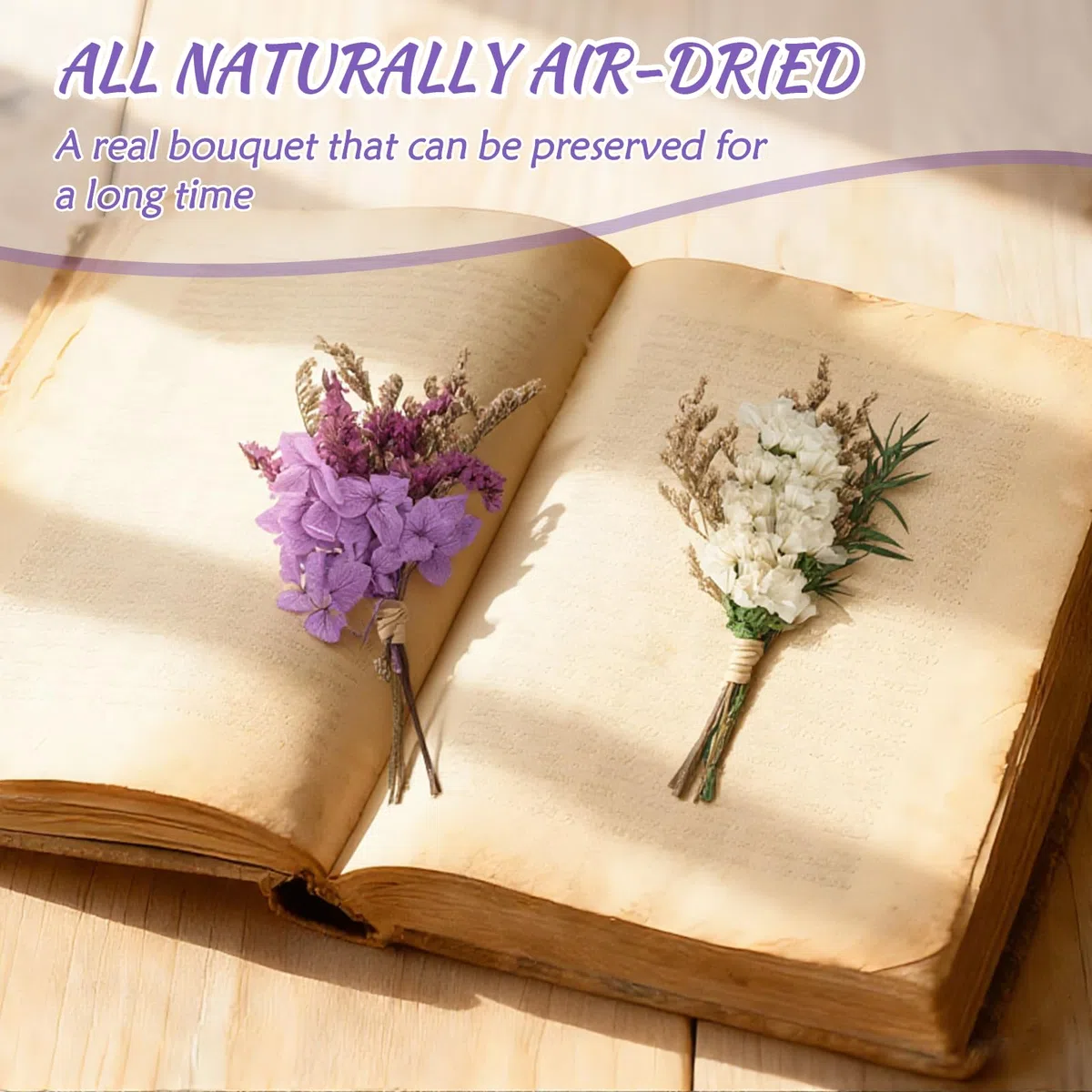 15 Fascetti di Mini Fiori Secchi Decorativi, Bouquet di Fiori Secchi Naturali e Perenni, Fiori Secchi, per Decorazione da Tavolo per Matrimonio, Decorazione per Libreria per Casa e Fai da Te