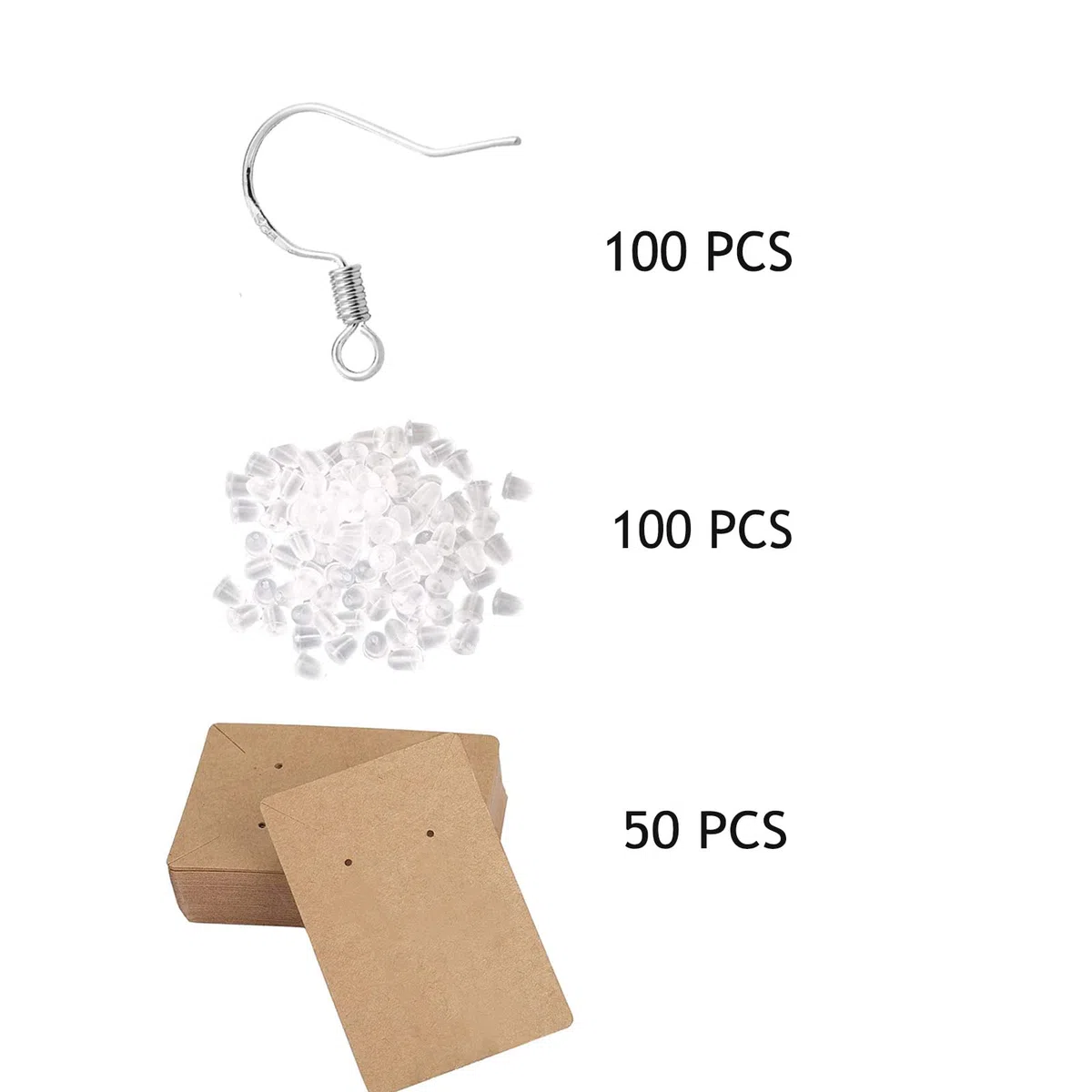 100 Pezzi Ganci per Orecchio Ipoallergenici, Ganci per Orecchini Placcati in Argento, Ganci Accessori per Fare Orecchini, per Realizzare Gioielli Fai da Te