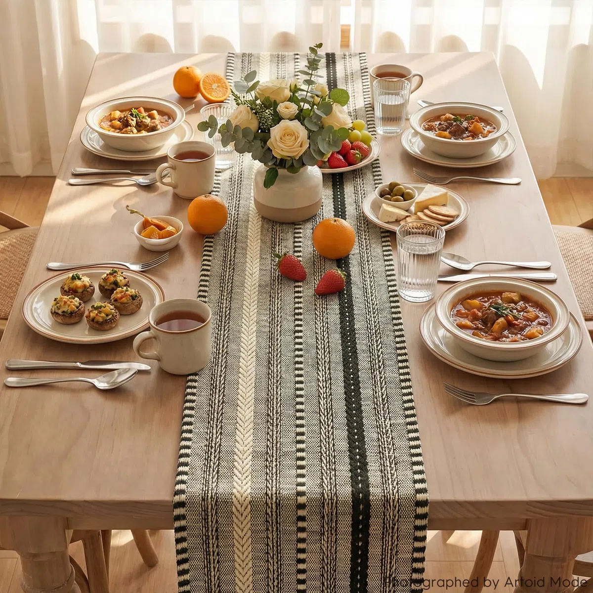 Artoid Mode Runner da tavola in macramè nero, 30 x 183 cm, decorazione per la cucina, per il compleanno, per le vacanze, per le feste