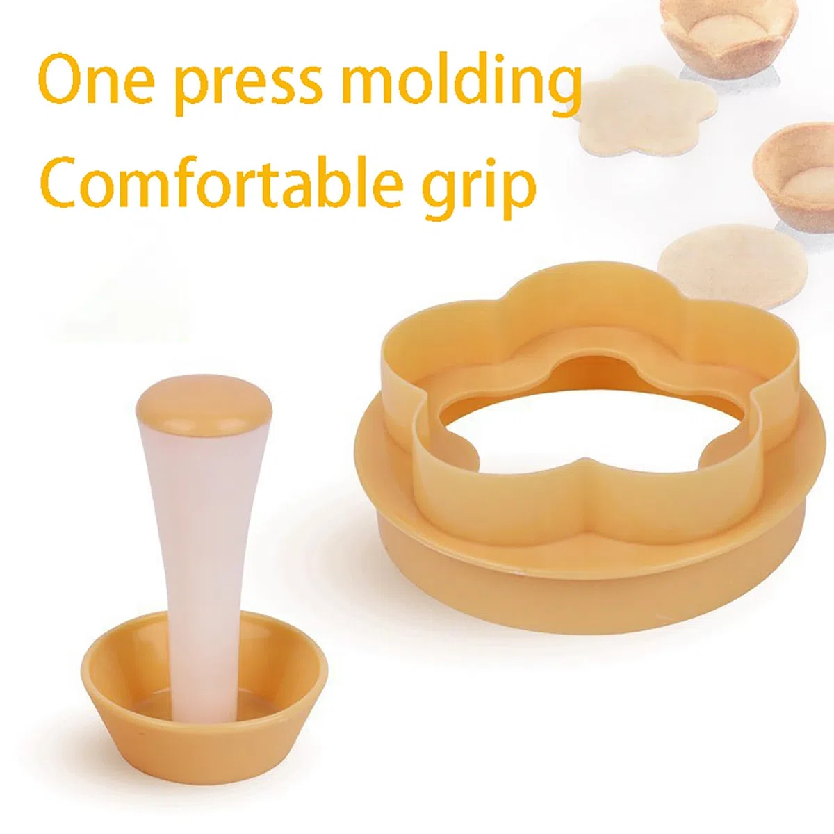 Stampo Furbo Crostata Morbida Tartellette Manomissioni Pancake Torta - 4 Set, Arancione, Pancakes Spingi Torta, Strumenti la Panificazione Diy, per Impasto a Mano Muffin