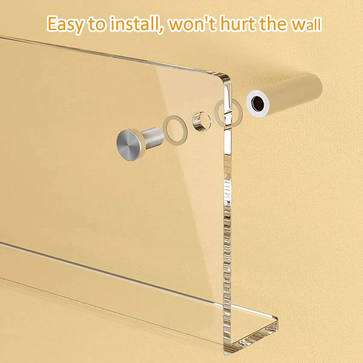 Portariviste in acrilico, Porta riviste da parete 2 pezzi, perfetto for il bagno, libreria e porta brochure(Transparent,80cm/31.4inch)