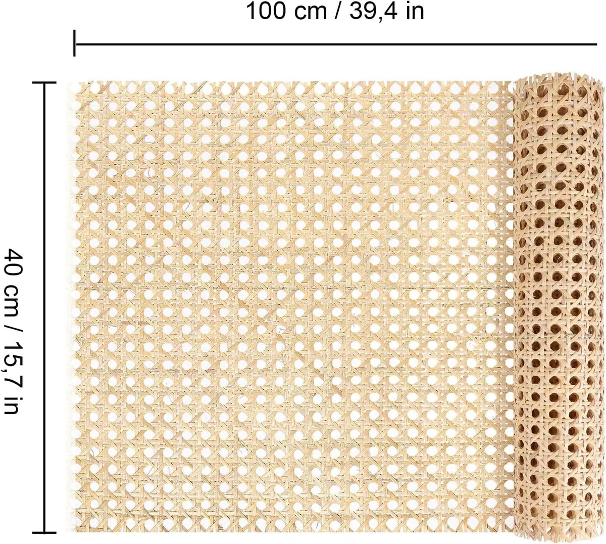 Cane Webbing - Rotolo di rattan intrecciato viennese, per progetti di caning, decorazione per la casa, 40 x 100 cm