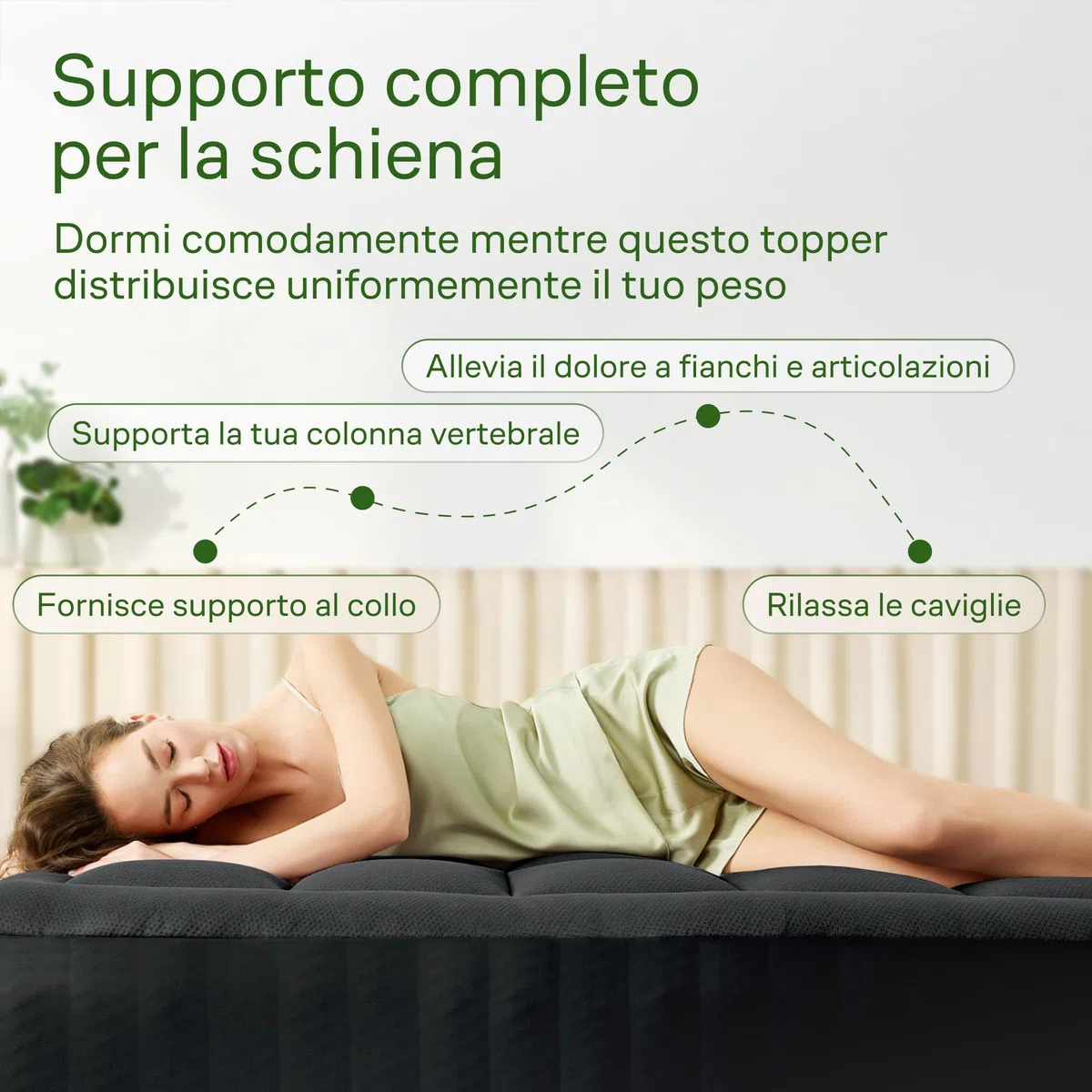 Coprimaterasso Nero Cloud Comfort – Protezione ultra morbida, traspirante e rinfrescante in viscosa di bambù – 140x190 cm, altezza ottimale per il riposo
