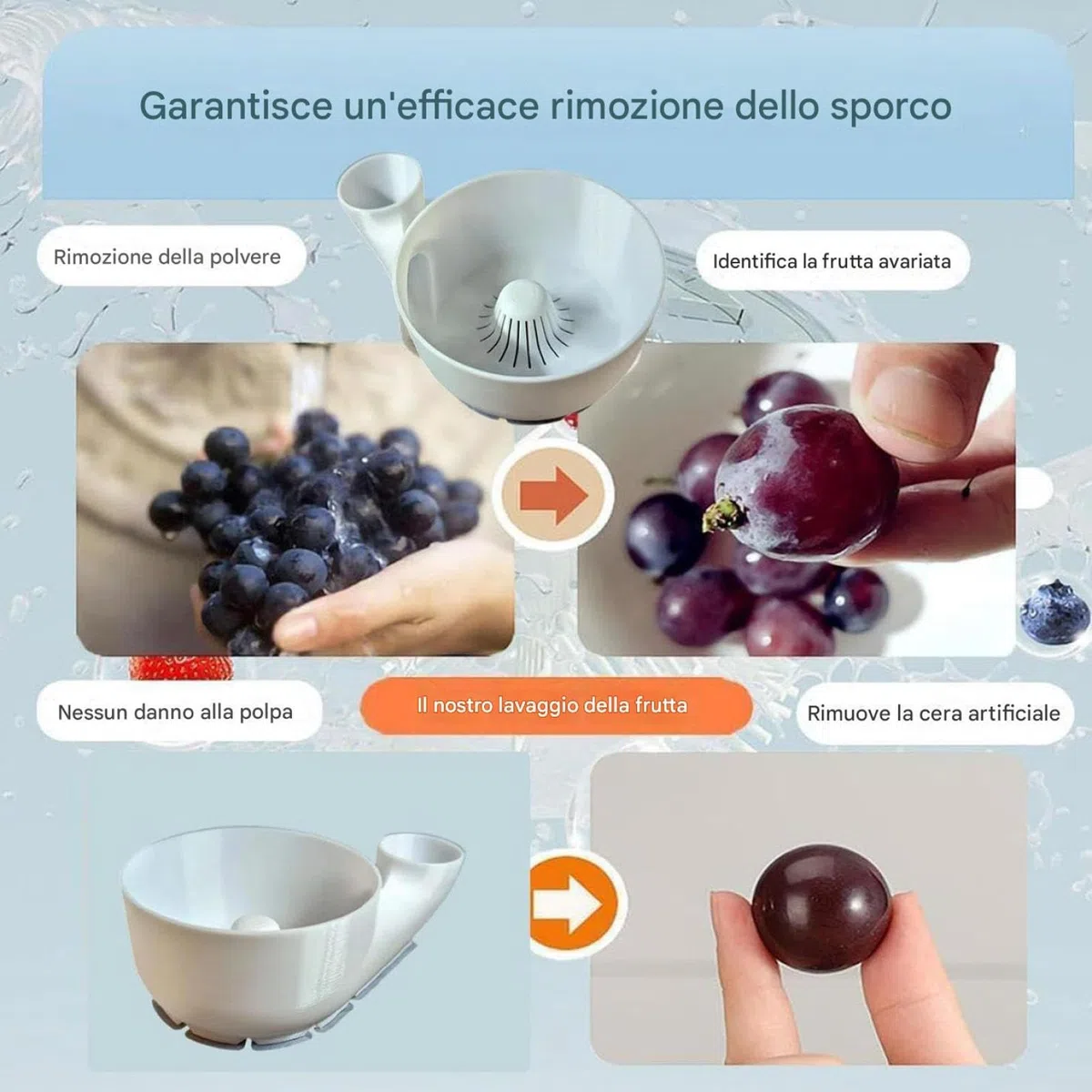 Lavaverdure | Pulizia impermeabile e a risparmio idrico | Lavatrice per frutta e verdura per la casa, per la casa, ristorante, campeggio, insalata, frutti di bosco, verdure in foglia, alimentari