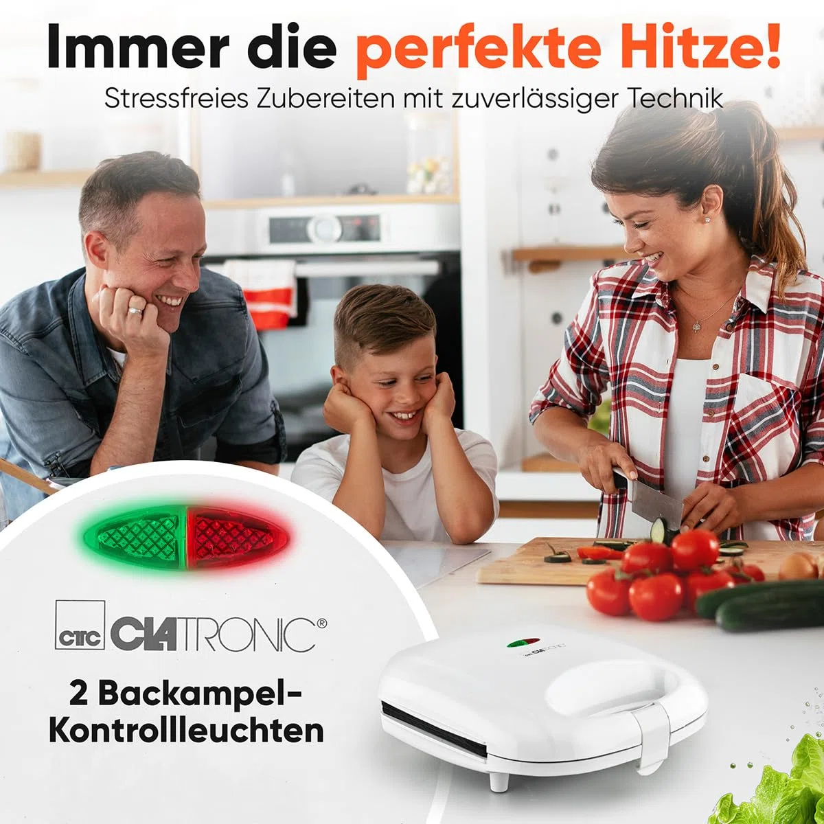 Panino bianco/Croque Monsieur Maker Clatronic ST3813-Bianco