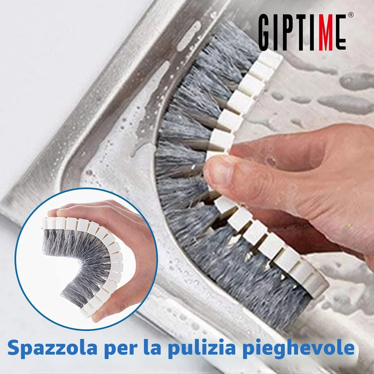 4Pcs Spazzola Pulizia per Cucina e Bagno - Include Spazzola per Sfregamento Con Impugnatura Comoda