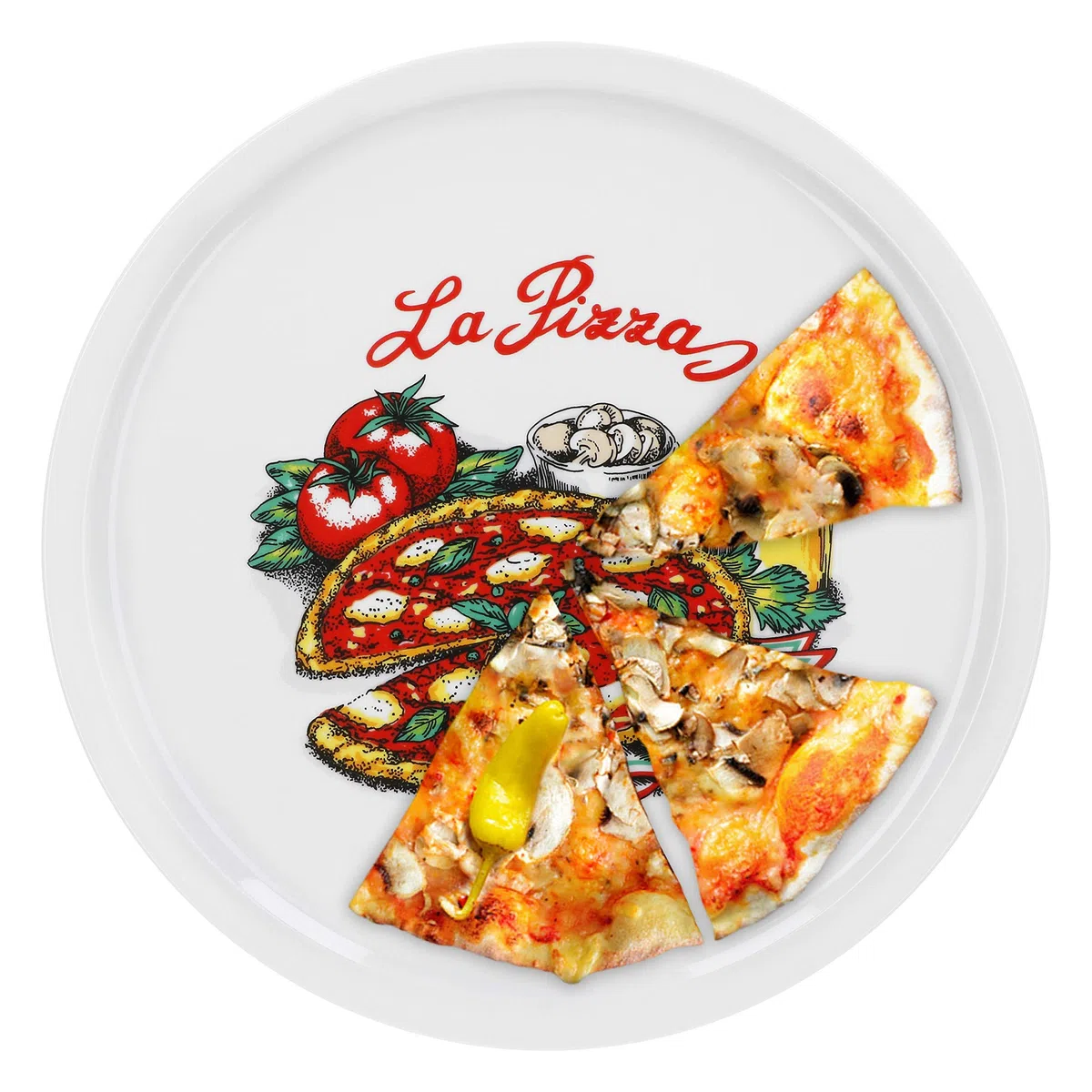 Van Well Napoli Set di 6 piatti da pizza in porcellana, diametro 30,5 cm, con motivo