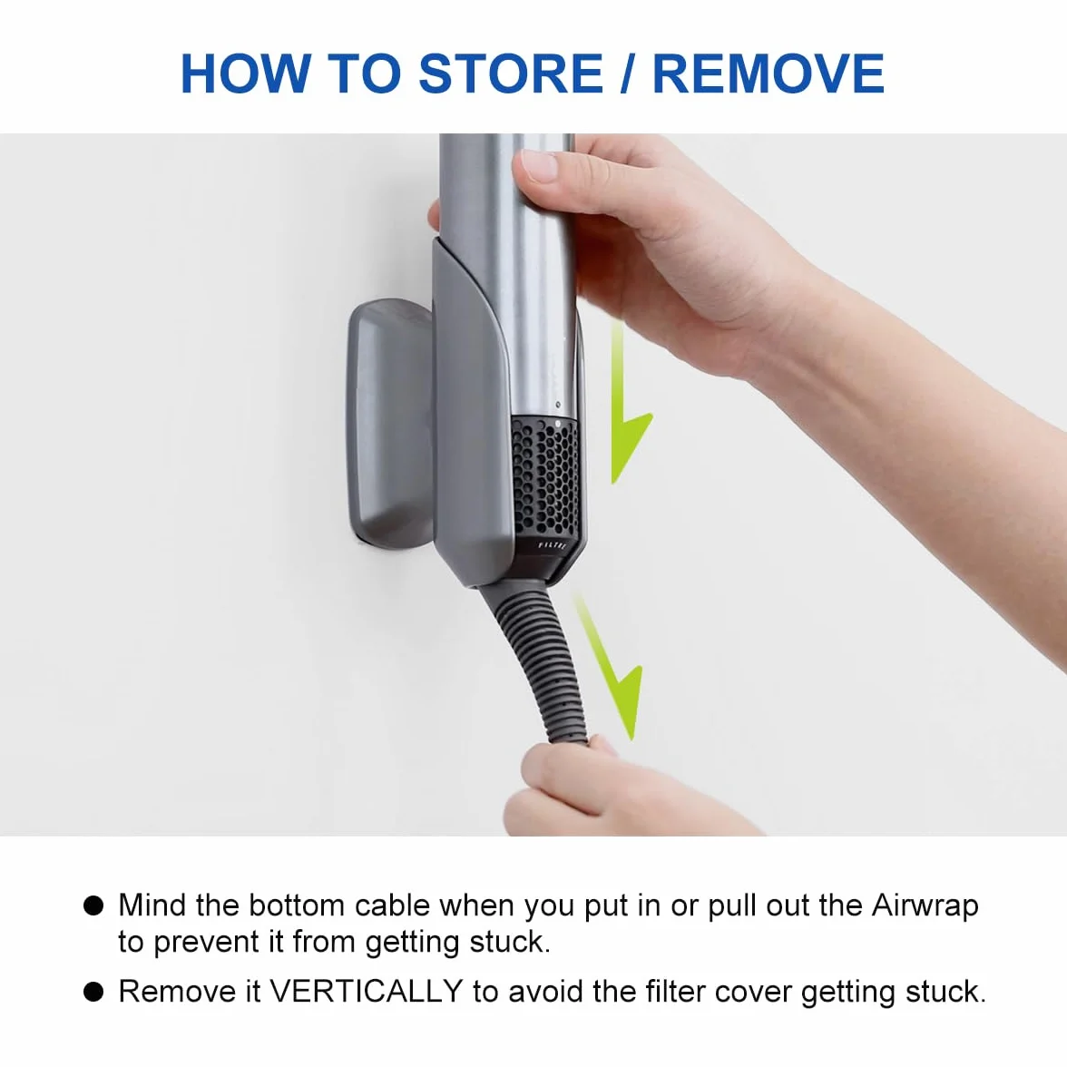 LANMU Supporto da parete per Dyson Airwrap/Airstrait, porta asciugacapelli e accessori per arricciacapelli, Grigio