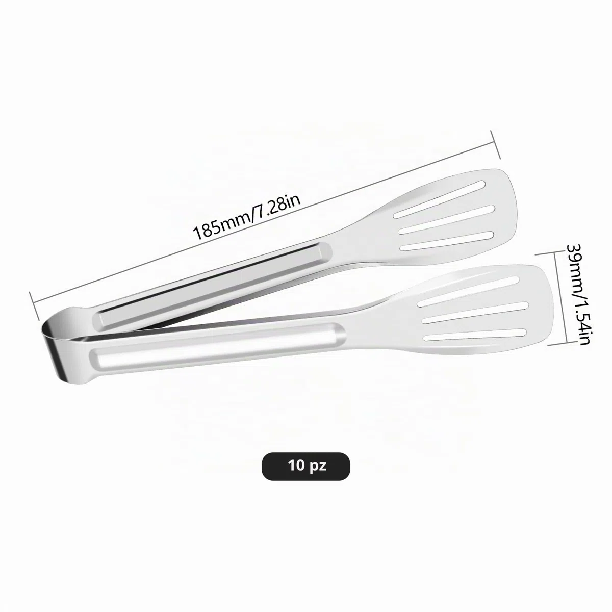 10 Pezzi Pinze Cucina Barbecue Professionale Pinza Barbecue Chef Acciaio Inox Multifunzione per Barbecue, Bistecca, Hamburger, Pasta, Dessert, Decorazione