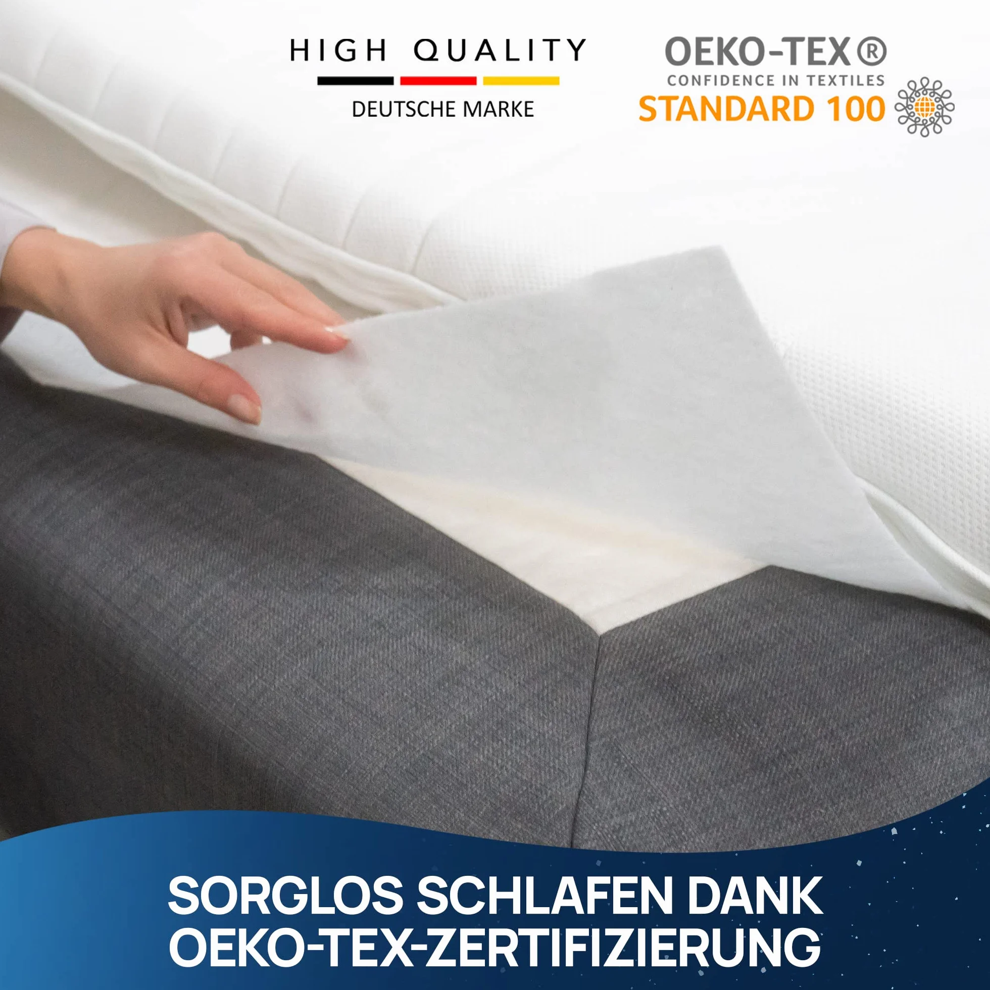LILENO HOME Materassino antiscivolo per rete a doghe (90 x 200 cm) – Protezione sottile per materasso – in tessuto non tessuto antiscivolo come fermo per materassi – lavabile