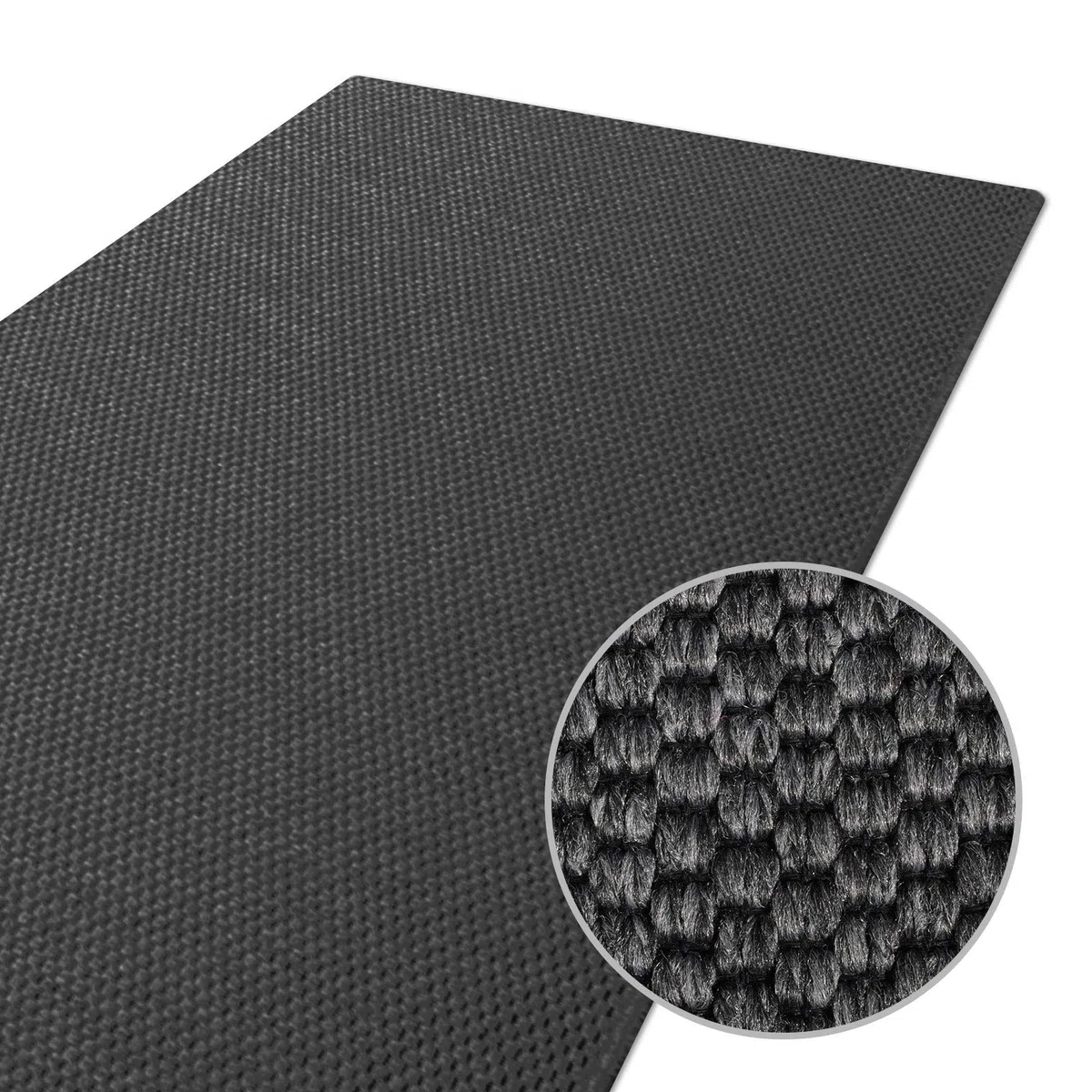 Floordirekt Tappeto passatoia Kalkutta Effetto sisal, Motivo Occhio Tigre, per corridoio, passatoia per Cucina (Antracite, 80 x 250 cm)