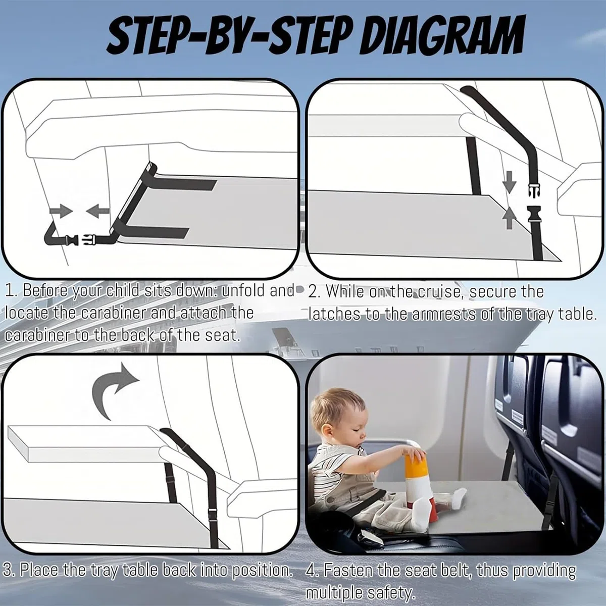 Poggiapiedi aereo per bambini, lettino da viaggio, pieghevole, Airplane Footrest for Kids, allungamento del sedile, per viaggi in volo a breve distanza