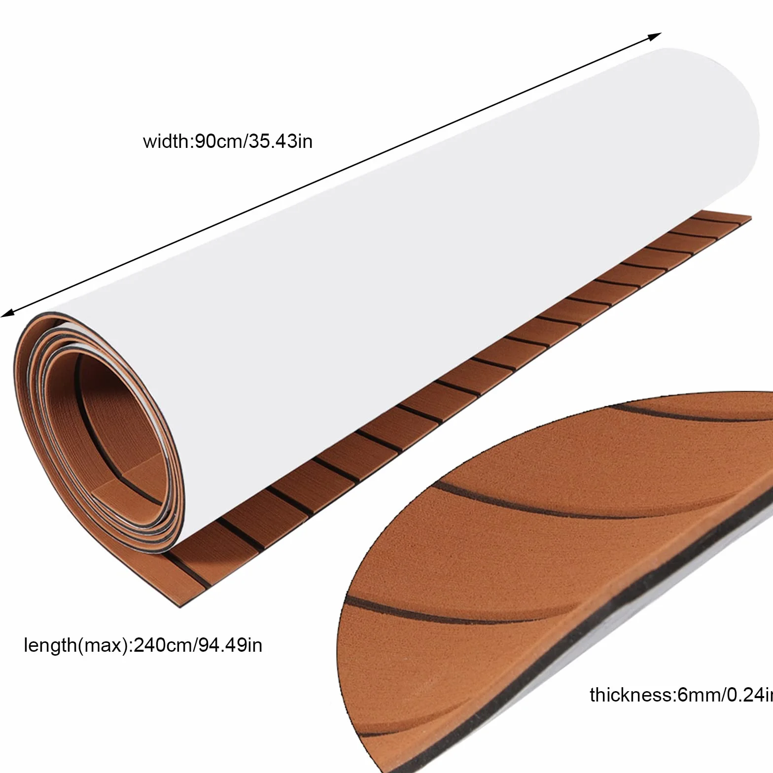 240 x 90 cm Eva Teak Schiuma per pavimento fai da te, autoadesivo, flessibile, flessibile, antiscivolo, in teak, per barche yacht 6 mm